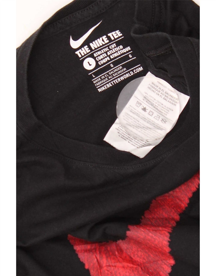 Nike Herre Athletic Cut Grafisk T-Shirt Top Stor Sort Bomuld