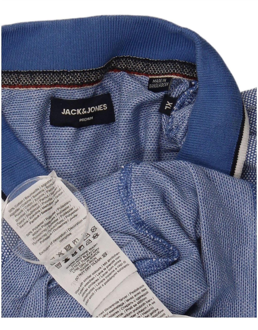 Jack & Jones herre poloshirt XL blå bomuld
