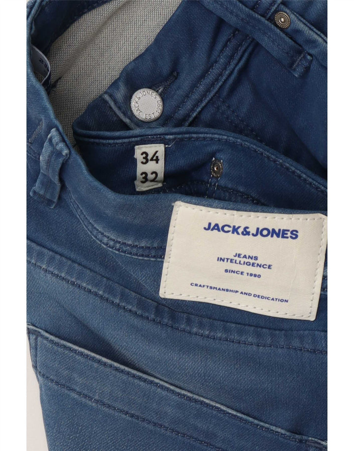 Jack & Jones Herre Tim Straight Jeans W34 L32 Blå