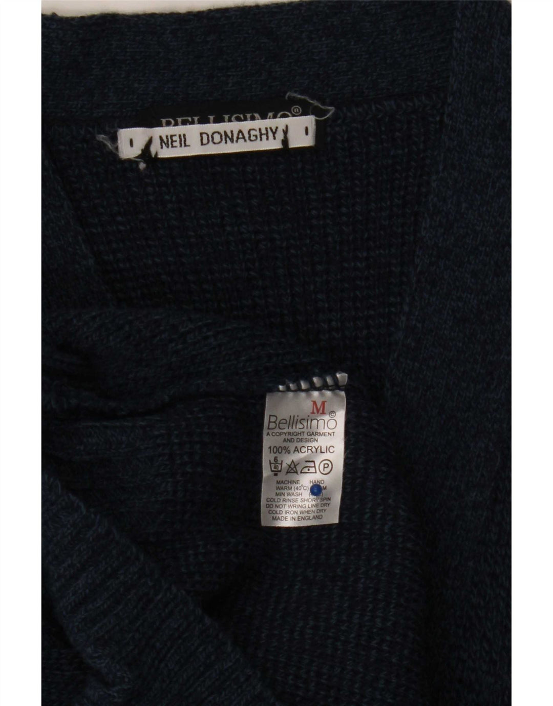 BELLISIMO Herre cardigan sweater Medium Marineblå Akryl