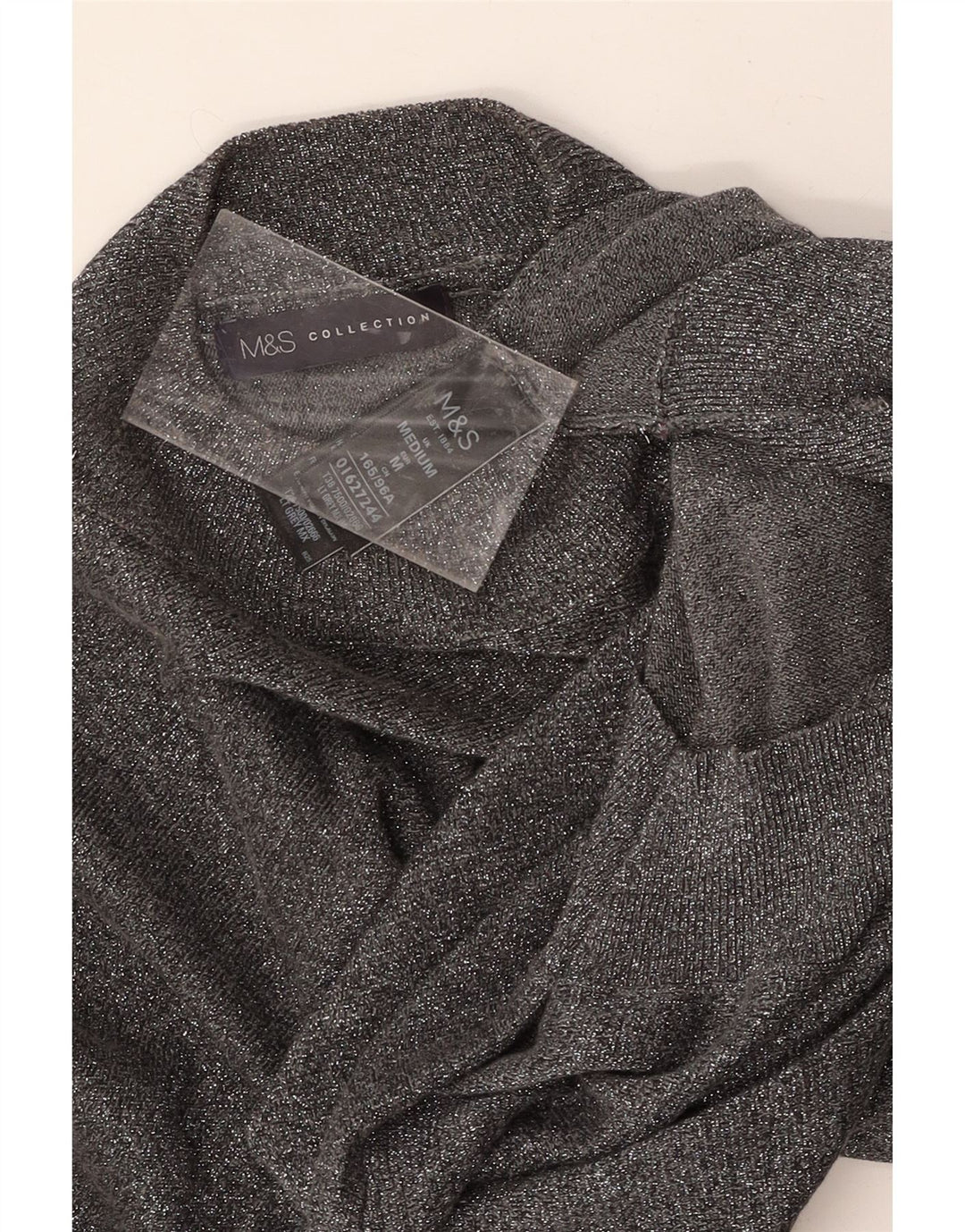 MARKS & SPENCER Womens Turtle Neck Jumper Sweater UK 14 Medium Grey Vintage Marks & Spencer and Second-Hand Marks & Spencer from Messina Hembry 