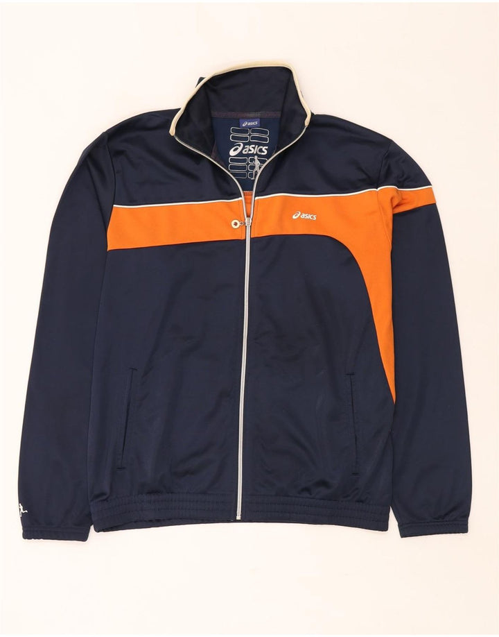 ASICS Træningsdragt til mænd Topjakke Medium Marineblå Colourblock Polyester