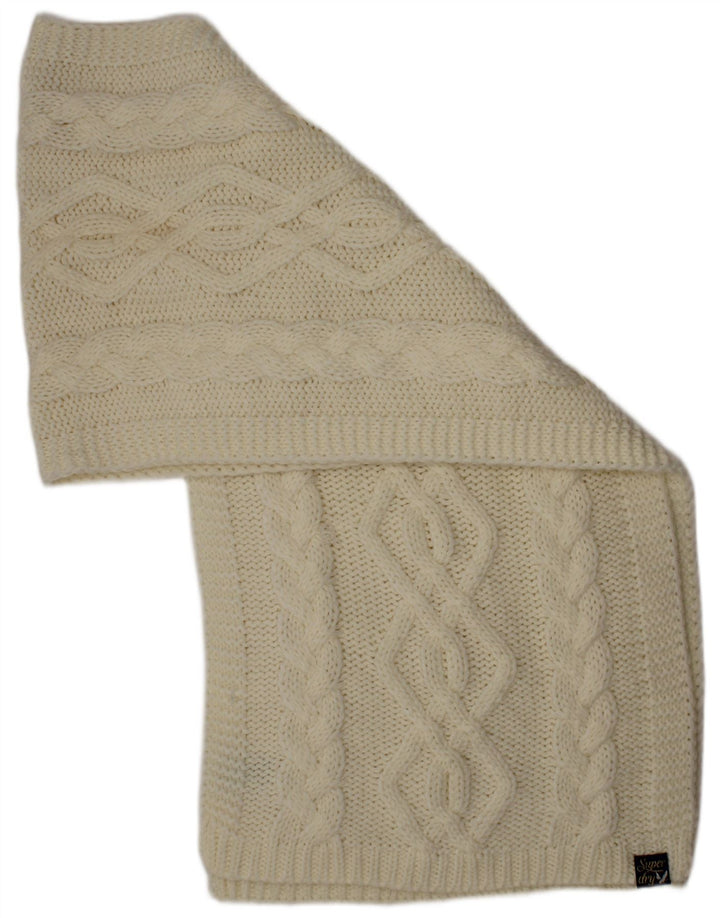 Superdry strikket rektangel tørklæde til kvinder One Size Off White Akryl