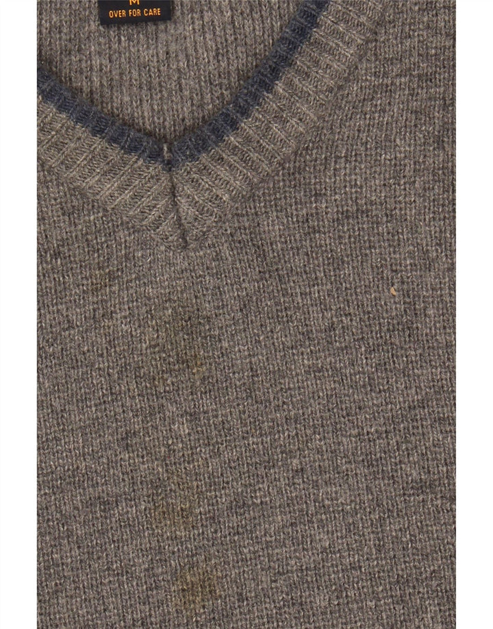 WOOLRICH Mens V-Neck Jumper Sweater Medium Grey Wool Vintage Woolrich and Second-Hand Woolrich from Messina Hembry 