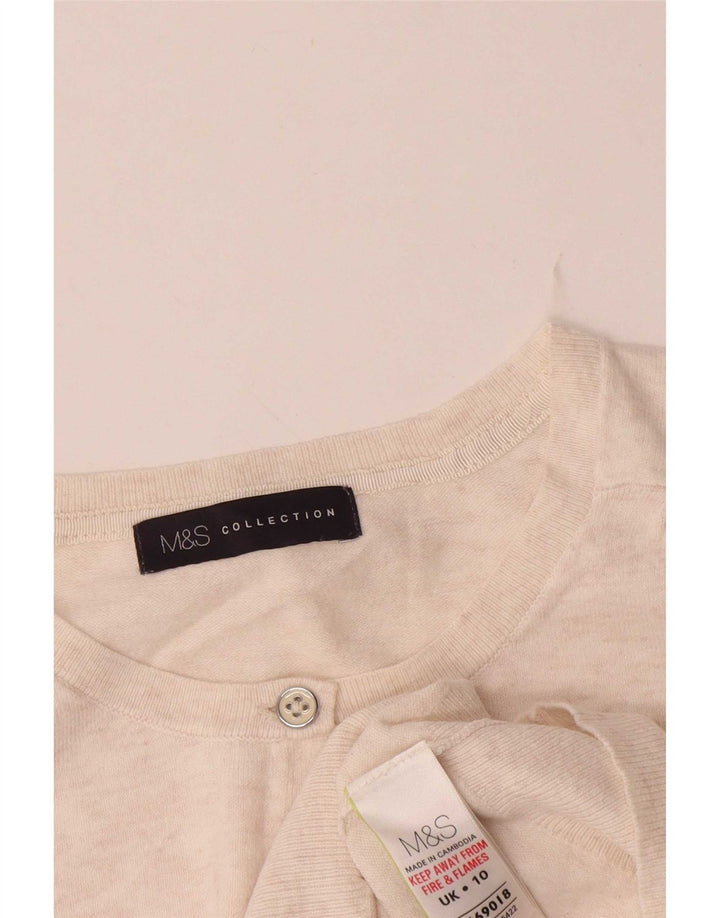 Marks & Spencer dame cardigan sweater UK 10 Small Beige Flecked