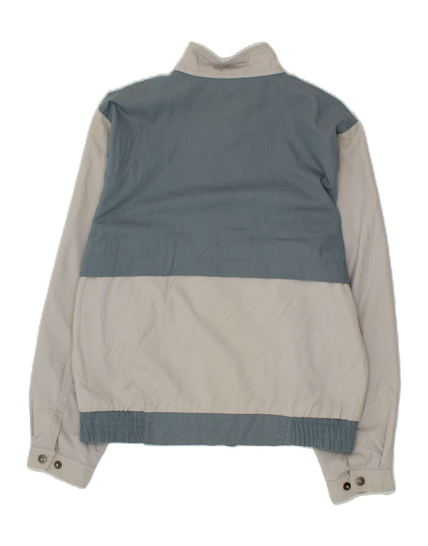 VINTAGE Bomberjakke til mænd UK 34/36 Small Grey Colourblock Polyester