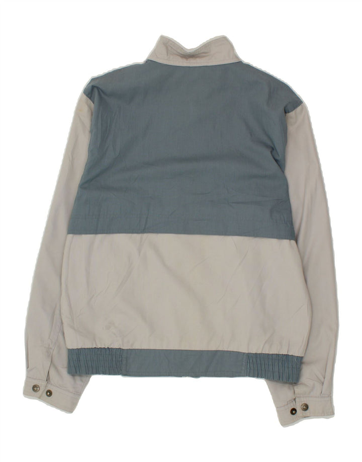 VINTAGE Bomberjakke til mænd UK 34/36 Small Grey Colourblock Polyester
