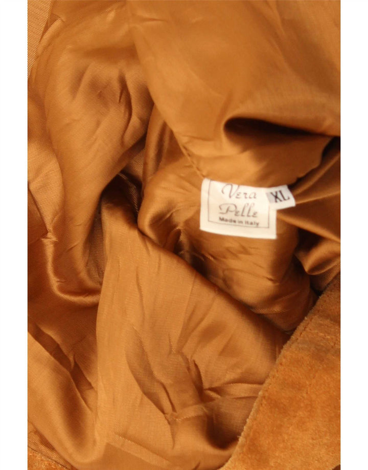 Vintage herre ruskindsjakke UK 42 XL beige læder