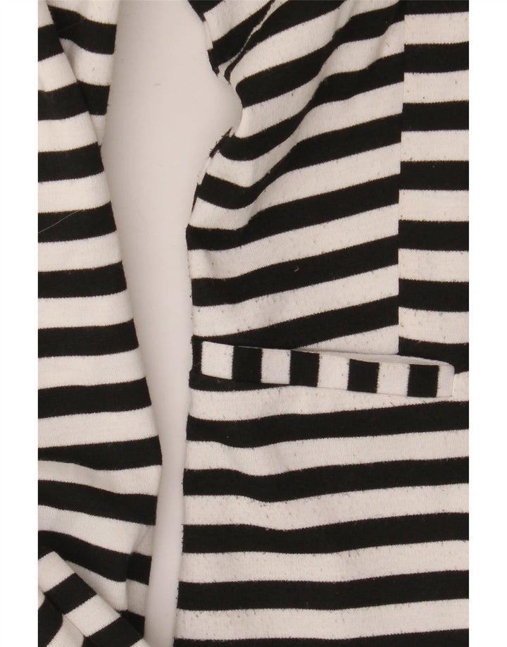 Marks & Spencer Dame Cardigan Top UK 8 Lille sort stribet polyester