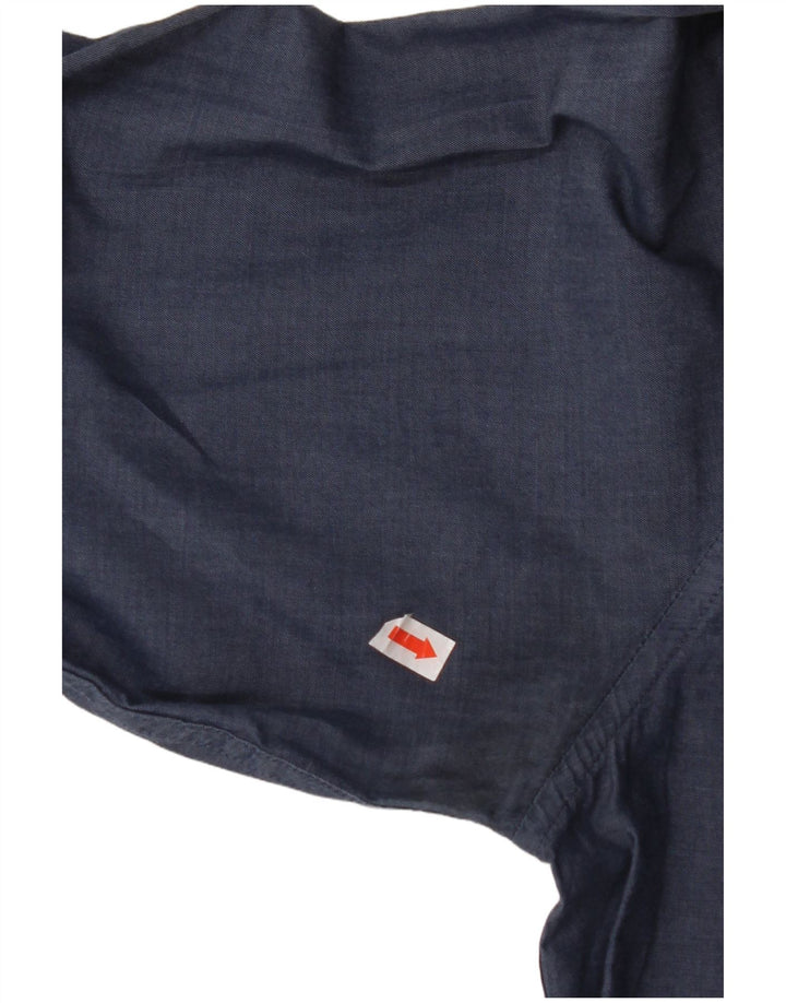 CALVIN KLEIN Herre Slim Fit Skjorte Størrelse 40 Medium Marineblå Bomuld