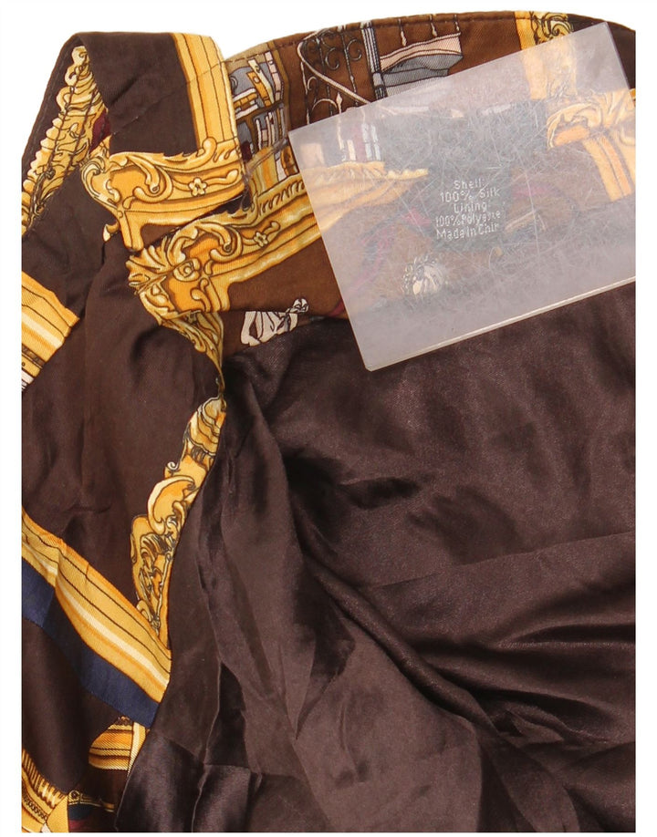 J. Crew Kvinders Abstrakt mønster Halter Dress US 6 Medium Brun Silke