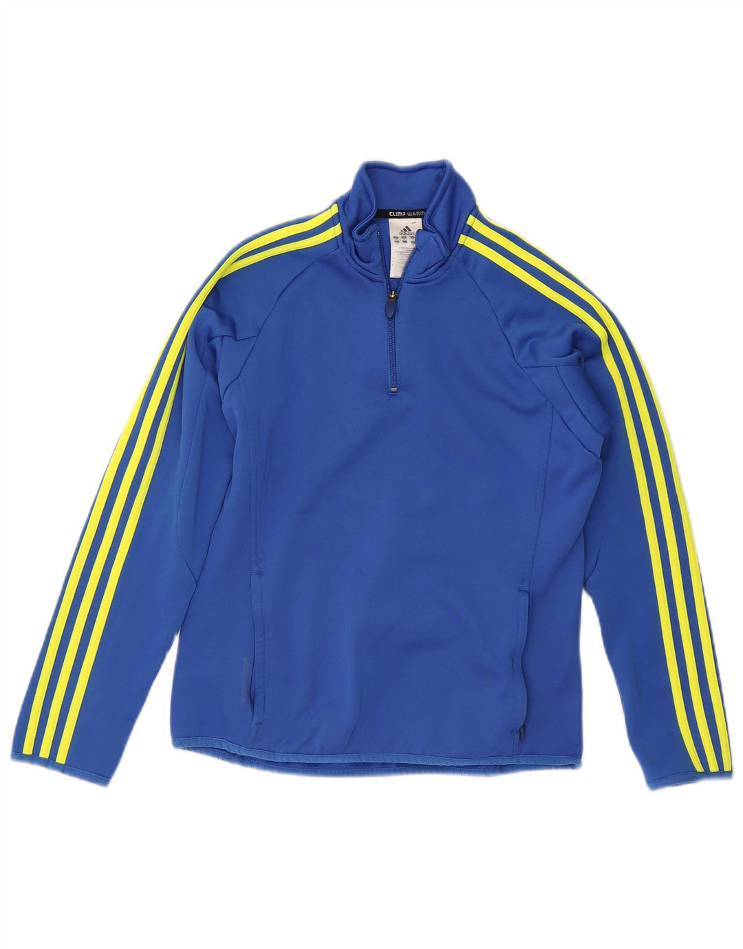 ADIDAS Womens Climawarm Zip Neck Sweatshirt Jumper UK 14 Medium Blue