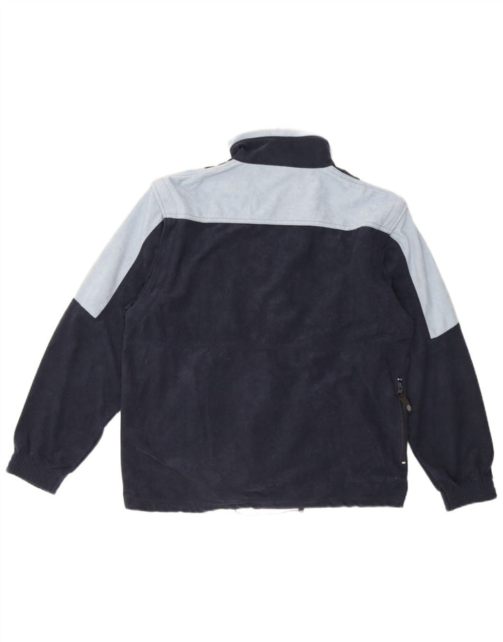 Great Escapes Herre velour træningsdragt Top jakke Medium Navy Blue Colourblock