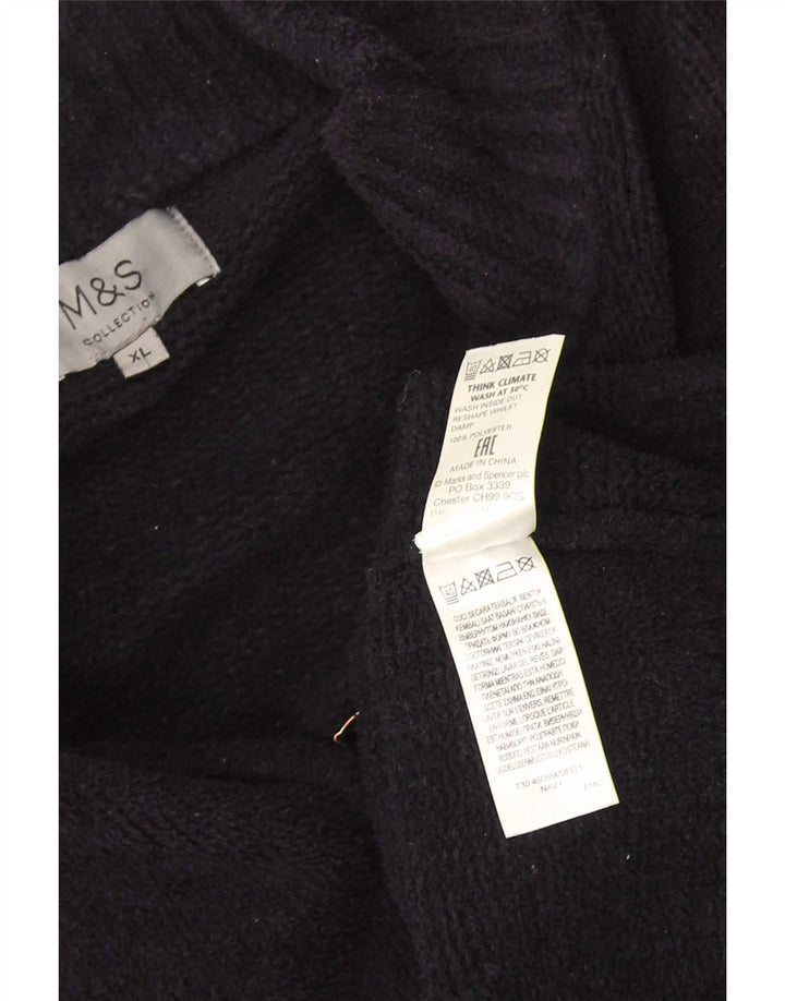 Marks & Spencer herre cardigan sweater XL marineblå polyester