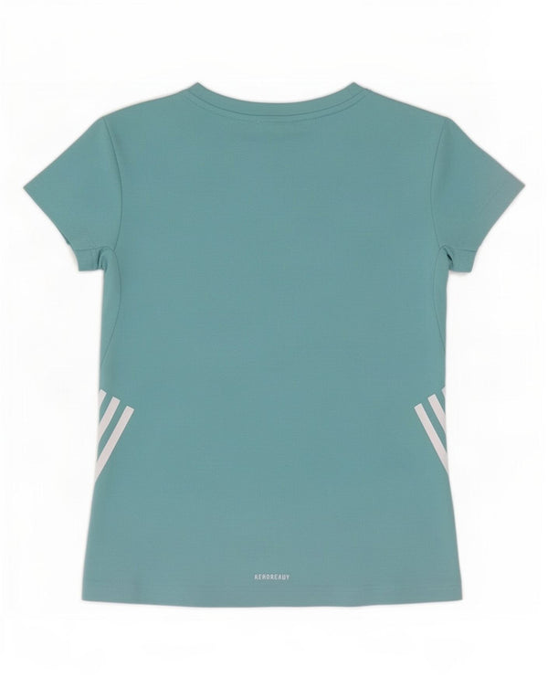 Adidas piger grafisk t-shirt top 11-12 år blå polyester