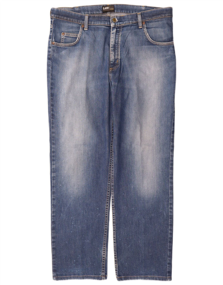 Lee Mens Brooklyn Straight Jeans W38 L31 Blå Bomuld