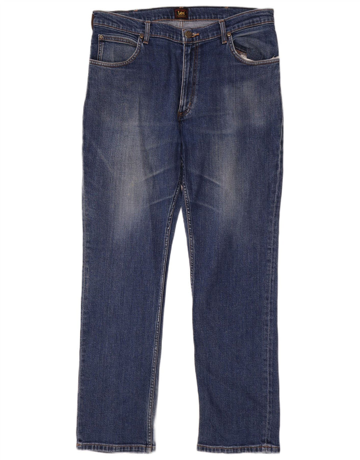Lee Herre Brooklyn Straight Jeans W36 L32 Blå Bomuld