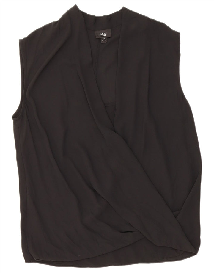 MOSSIMO Dame ærmeløs bluse Top UK 10 Small Black Polyester