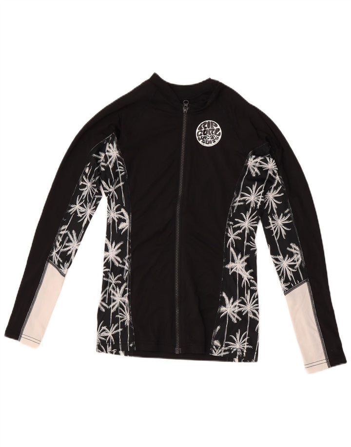 Rip Curl Dame grafisk træningsdragt topjakke UK 8 Small Black Colourblock