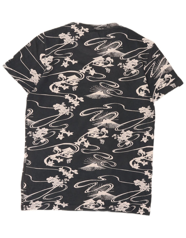 Superdry Grafisk T-shirt til mænd, medium sort blomstret bomuld