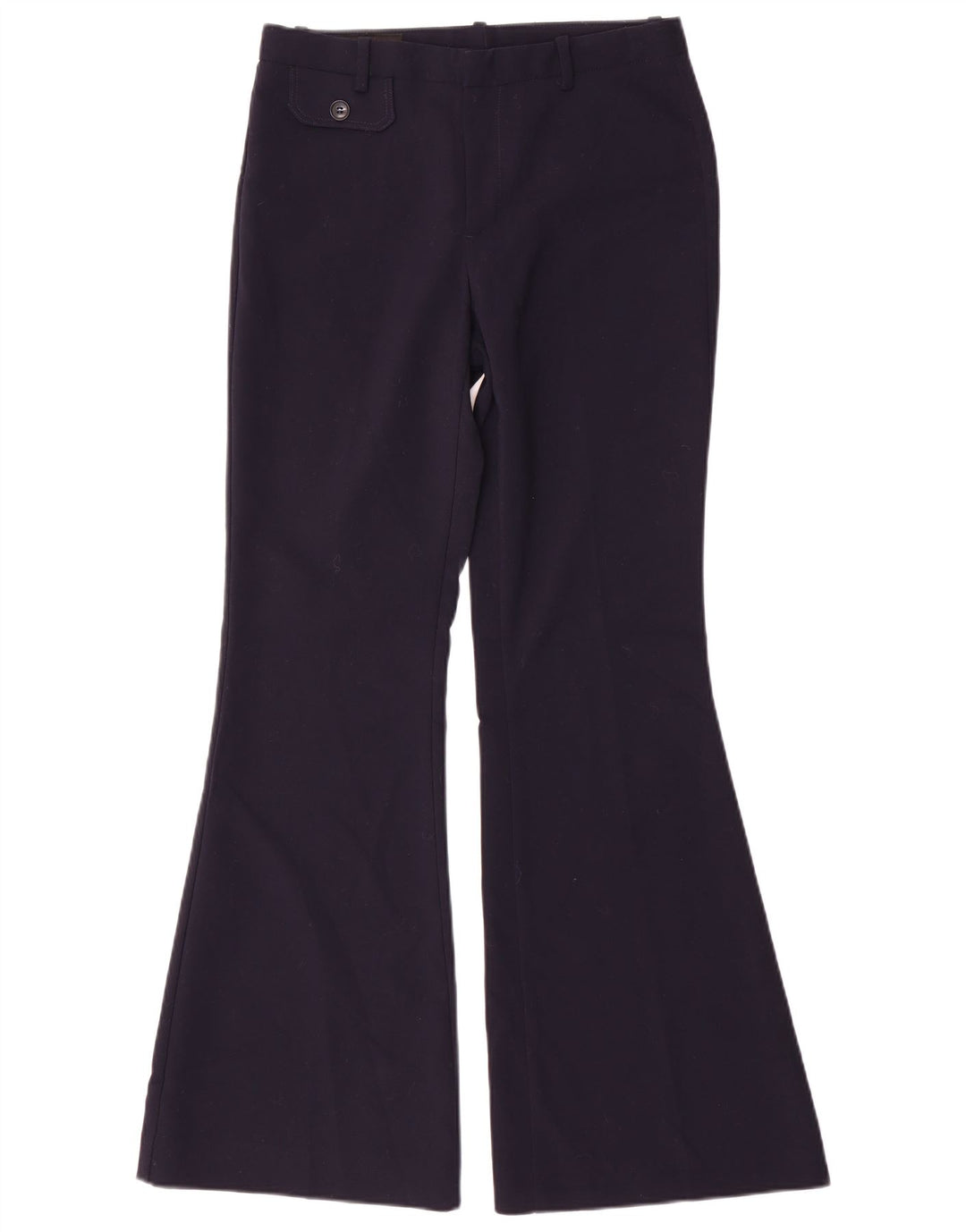 Zara Dame Flare Casual Bukser Small W26 L31 Navy Blue Polyester