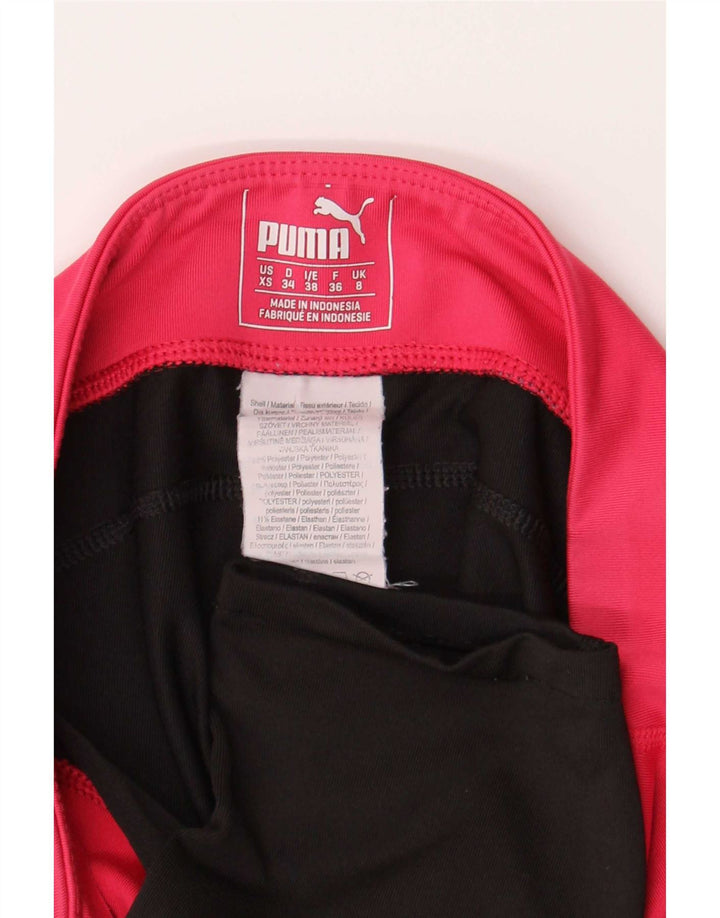 Puma Womens Crop Leggings UK 8 Small Black Colourblock Polyester