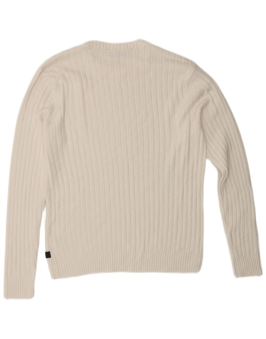Vintage herre sweater med rund hals, lille hvid bomuld