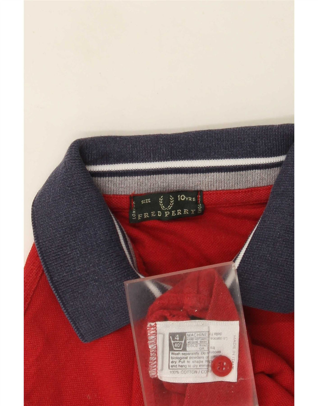 Fred Perry Boys Polo Shirt 9-10 År Rød Colourblock Bomuld