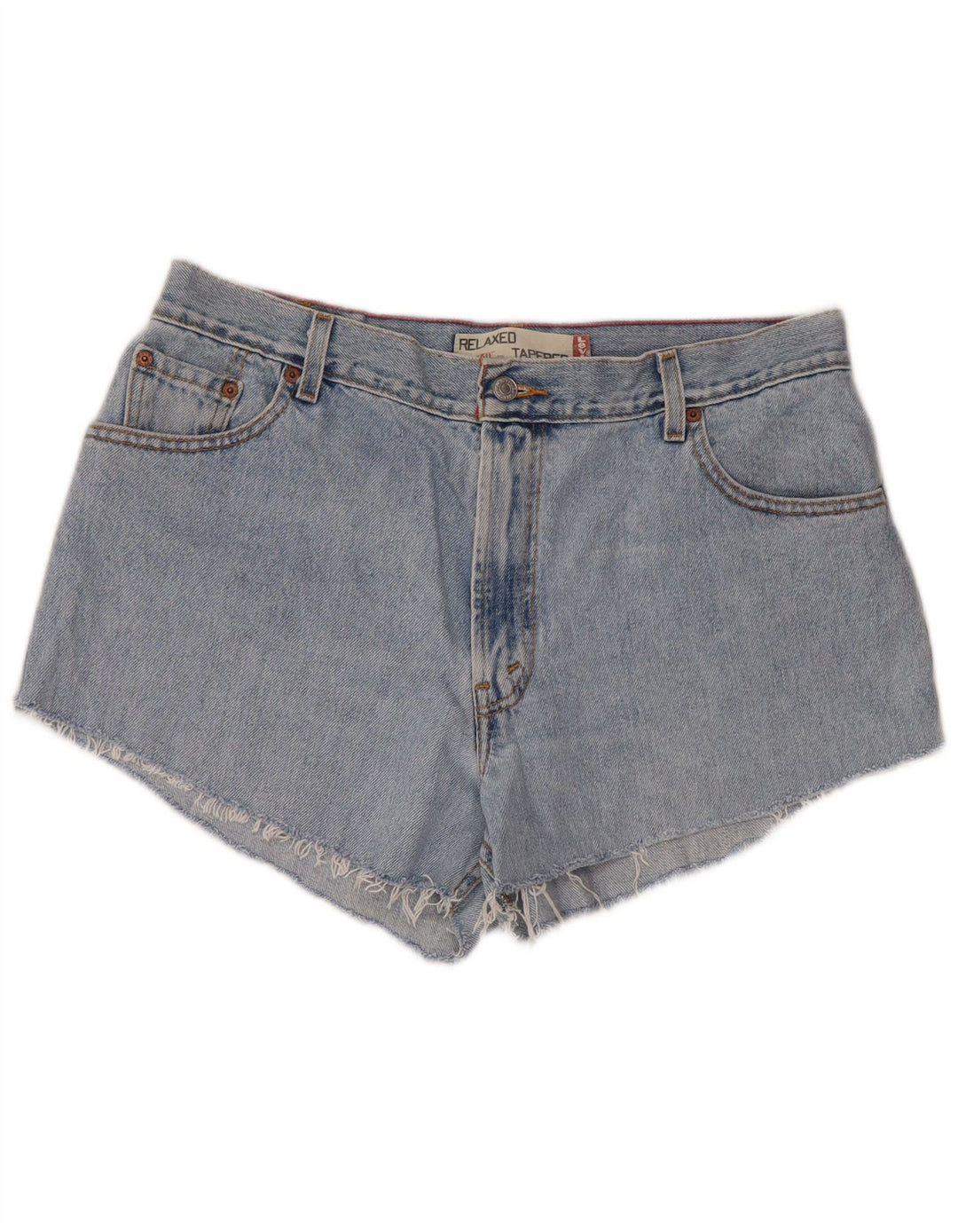 LEVI'S Womens 550 denimshorts med høj talje afslappet pasform US 16 2XL W34 Blå