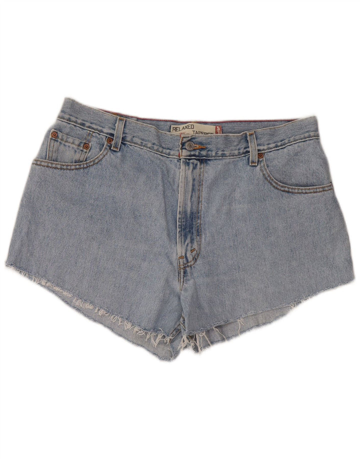 LEVI'S Womens 550 denimshorts med høj talje afslappet pasform US 16 2XL W34 Blå
