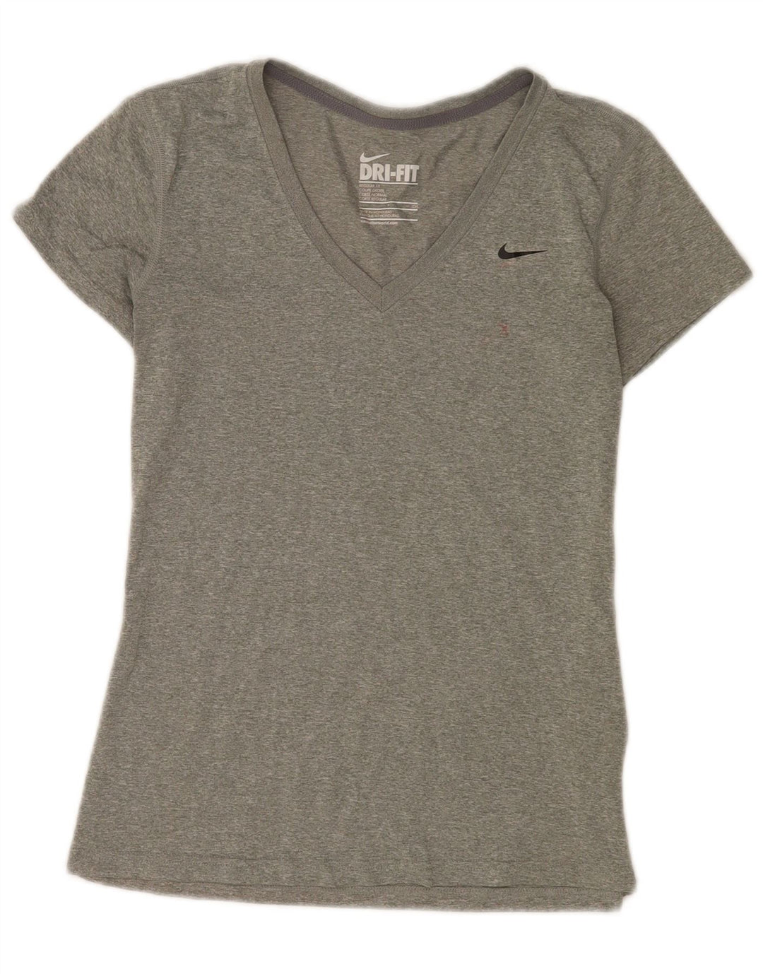 Nike T-Shirt Top UK 10 Small Grå Flecked Polyester