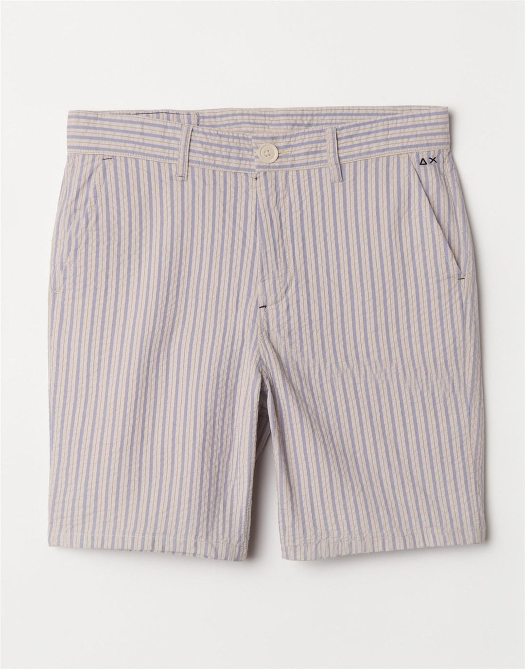 Sun68 Herre Chino Shorts W31 Mellem blå stribet bomuld