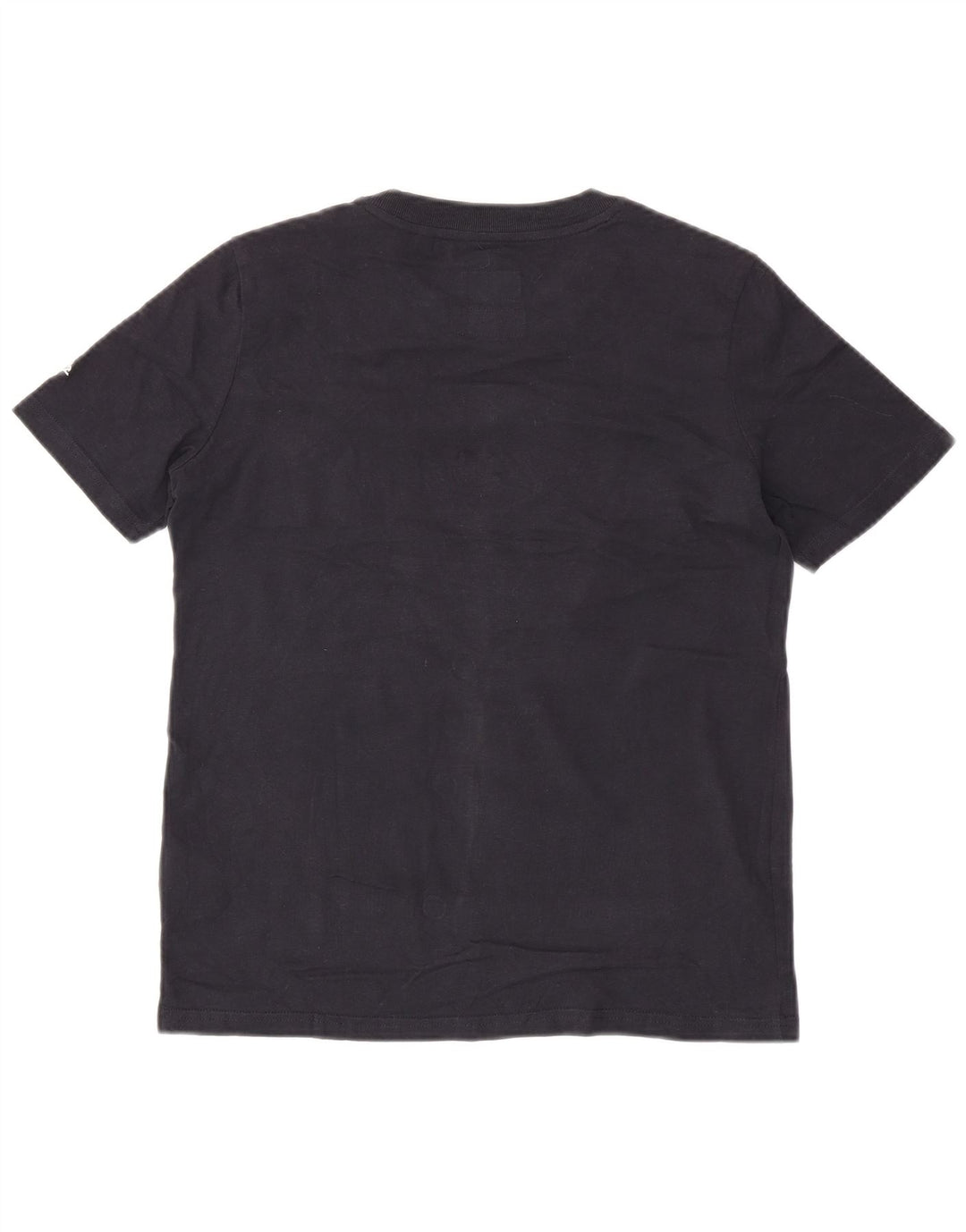 SUPERDRY Grafisk T-shirt top til kvinder UK 8 Lille marineblå bomuld