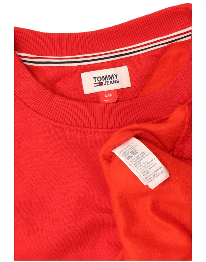 Tommy Hilfiger Dame Oversized Sweatshirt Jumper UK 10 Lille Rød Bomuld
