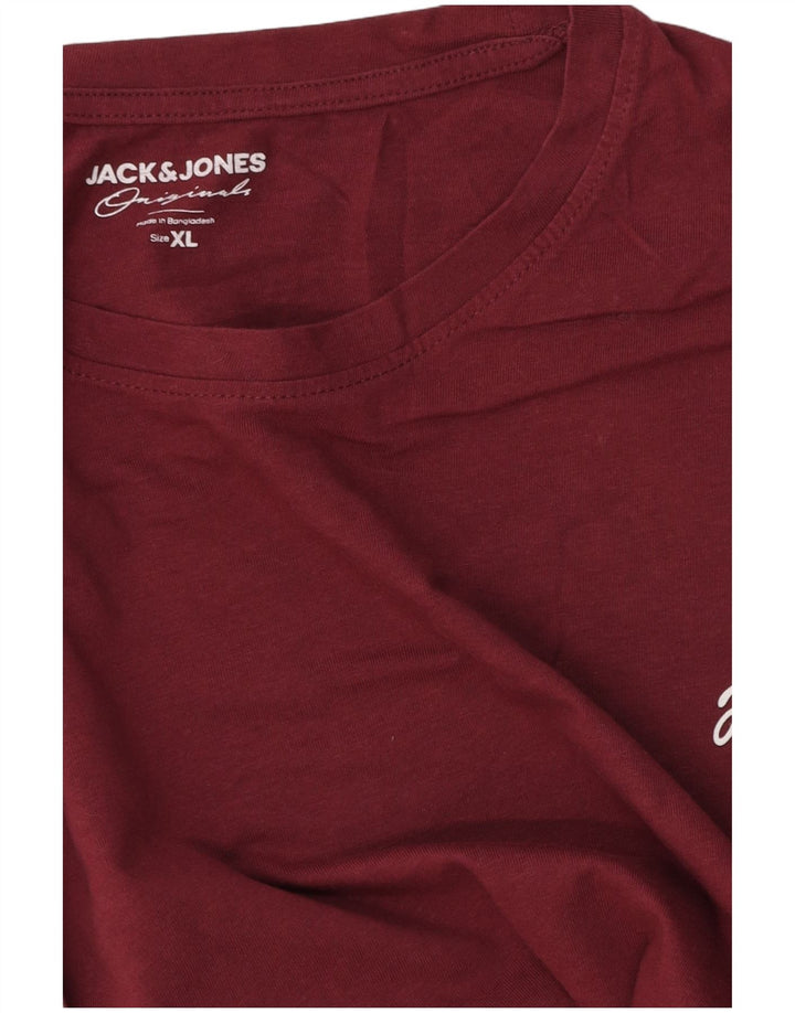 Jack & Jones Herre T-Shirt Top XL Burgundy