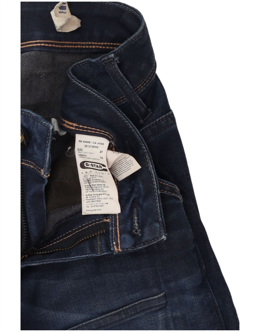 G-Star Dame Slim Jeans W27 L32 Marineblå Bomuld