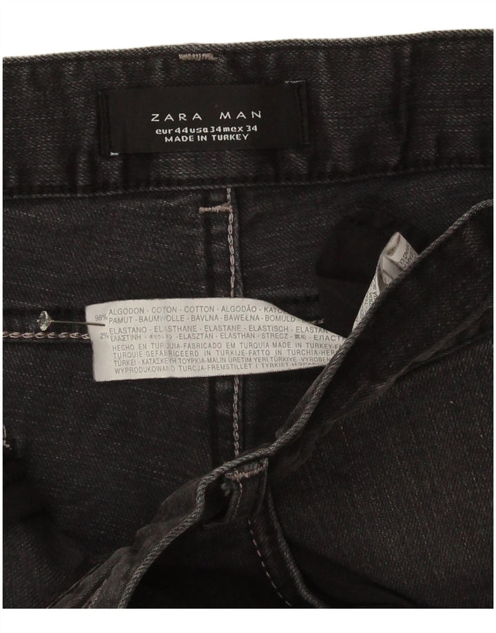 Zara Straight Jeans til mænd EU 44 Large W34 L33 Grå Bomuld