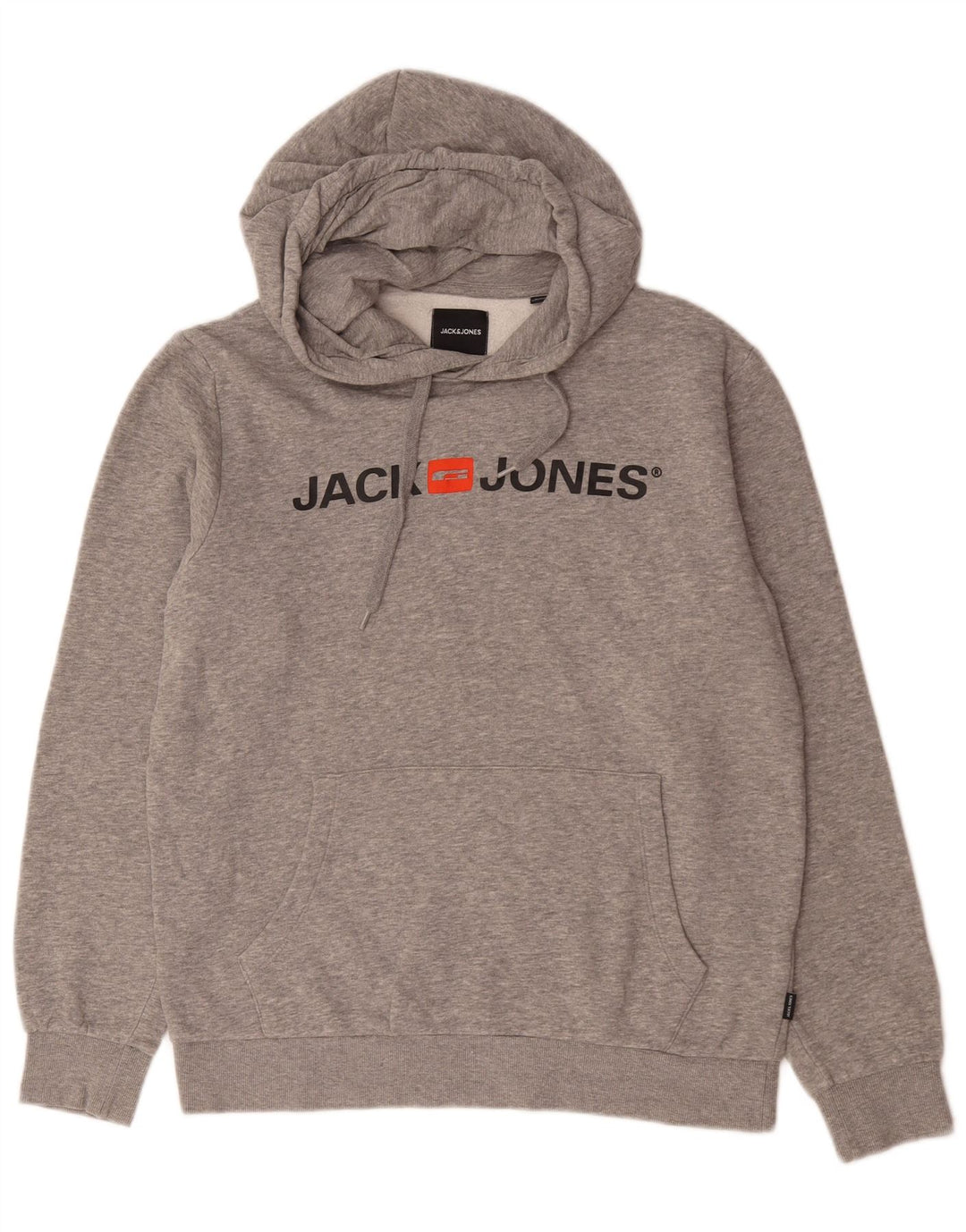 Jack & Jones Grafisk hættetrøje til mænd mellem grå flækket