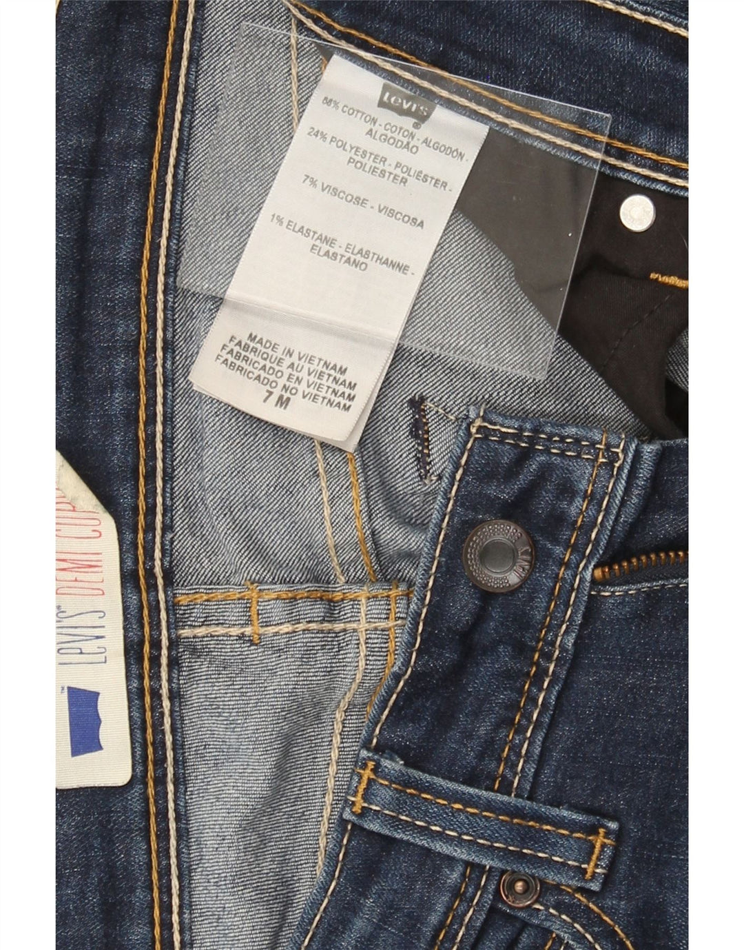 LEVI'S Womens Skinny Jeans US 7 Medium W30 L31 Navy Blue Cotton Vintage Levi's and Second-Hand Levi's from Messina Hembry 