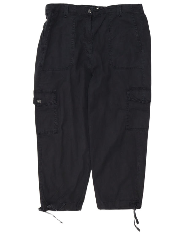 Marks & Spencer højtaljede cargobukser til kvinder UK 16 Large W38 L23 Black