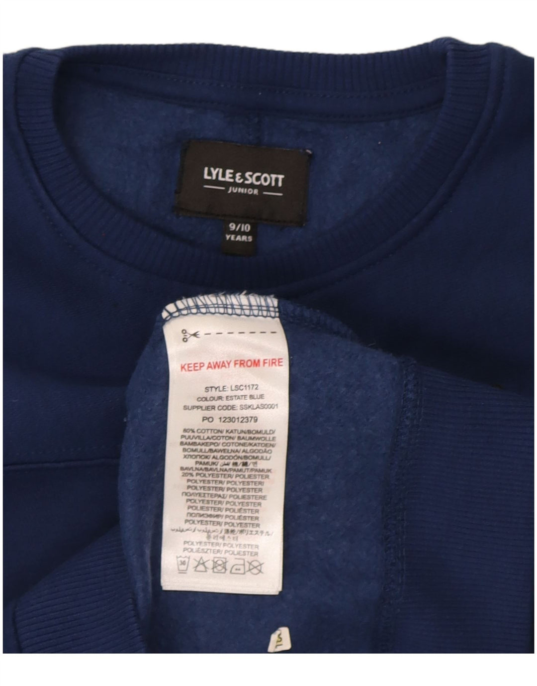 Lyle & Scott Boys Sweatshirt Jumper 9-10 år Marineblå bomuld