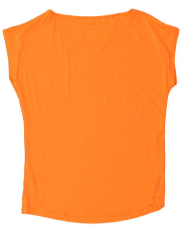 Adidas Dame Climalite T-Shirt Top UK 16/18 Large Orange Polka Dot