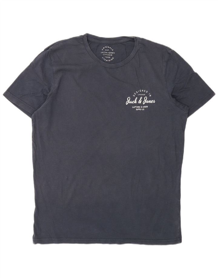 Jack & Jones Herre T-Shirt Top Medium Marineblå Bomuld