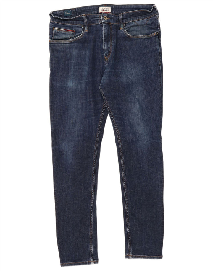 TOMMY HILFIGER Herre Slim Tapered Jeans W34 L30 Blå Bomuld