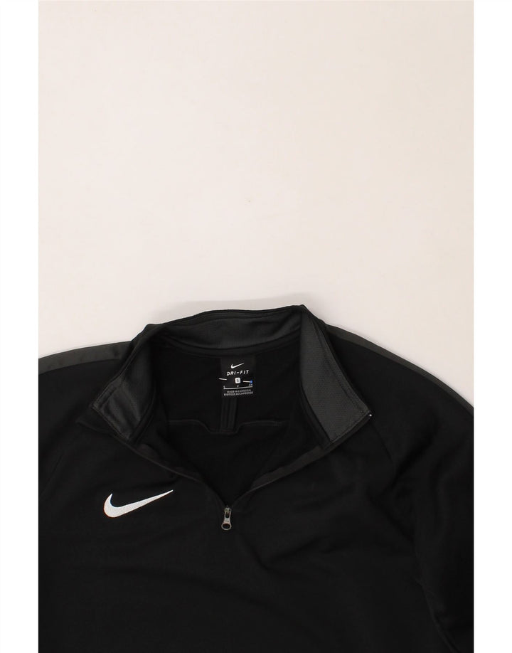 NIKE Mens Dri Fit Zip Neck Pullover Tracksuit Top Small Black Polyester Vintage Nike and Second-Hand Nike from Messina Hembry 
