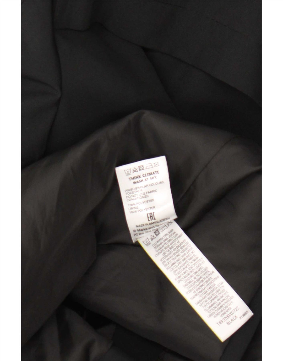 Marks & Spencer Trench Coat til kvinder UK 12 Medium Sort Polyester