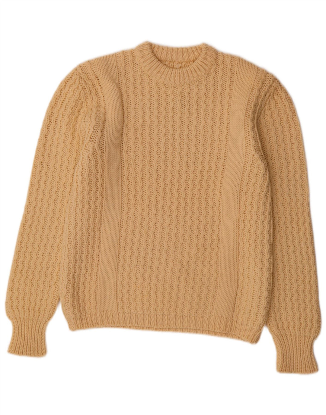 VINTAGE Dame sweater med rund hals DK 14 Medium Beige