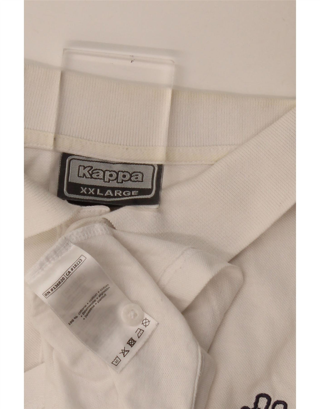 Kappa herre poloshirt 2XL hvid bomuld