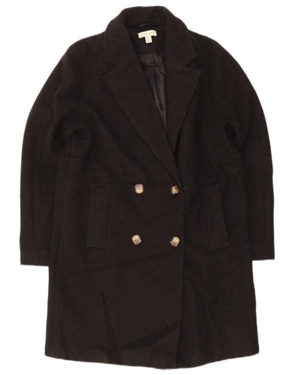 Topshop Dame Oversized Dobbeltradet Frakke UK 10 Small Black Polyester