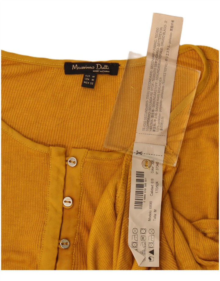 Massimo Dutti Dame Top Langærmet UK 12 Medium Gul Polyester